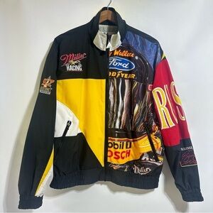 Speedzone Miller Lite Rusty Wallace vintage NASCAR racing windbreaker Jacket